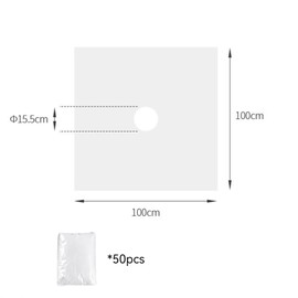 [WISHOW] 50枚セット 散髪用ケープ 使い捨て 毛染め シャンプーケープ 防水 サロン 理容 散髪エプロン 自宅 ヘアスタイリング道具 100x100cm