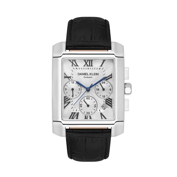 Daniel Klein 47mm Mens Square Analog Tank Watch Leather Date,