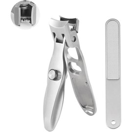 Clippers Lux Grip Stainless Steel  Clipper Set, Ultra  Wide Opening Splash Proof  Toenail Clippers for Men, Women and Seniors, Heavy Duty Fingernail Clipper for Thick Nails - Color: LK-Silver