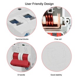 DC Circuit Breaker, DC Isolator Switch DZ47-63Z-2P 500V 25A for Photovoltaic Systems, Thermal Magnetic Trip, 35mm DIN Rail Mounting, PV Isolator Switch, Solar System Isolator