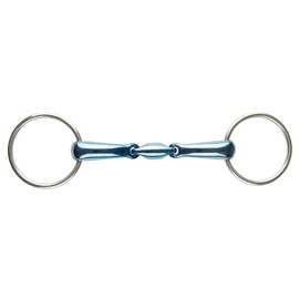 JP Korsteel Blue Steel Oval Link Loose Ring Snaffle Bit, 5"