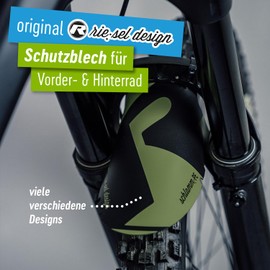Riesel Design 1 x Mudguard - Mudguard: PE - MTB Mudguard Including Cable Ties/Stylish Bicycle Mudguard & Modern Mountain Bike Mudguard for Any Bike Size - 2023/24 (Olive)
