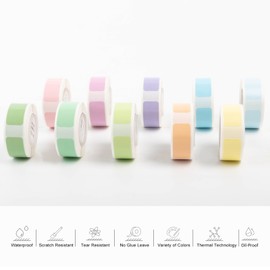 AIMO 5pcs Thermal Label Paper Roll for Q30 Label Maker Thermal Printer Continuous Adhesive Tag Waterproof Tear Resistant Oil-Proof Barcode Price Name Blank 14mm*30mm 160pcs/roll