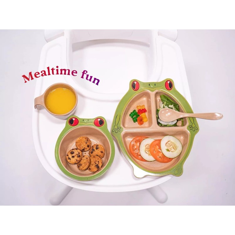 Refresh-A-Baby Stackable 4 Pc Feeding Set - Eco-Friendly Bowl Cup