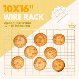 2 PCS Cooling Racks for Cooking and Baking, 16x10 Inches Stainless Steel Cooling Rack, Sheet Pan with Wire Rack for Baking Sheet, Bacon Rack Oven Safe Fits Jelly Roll Sheet Pan