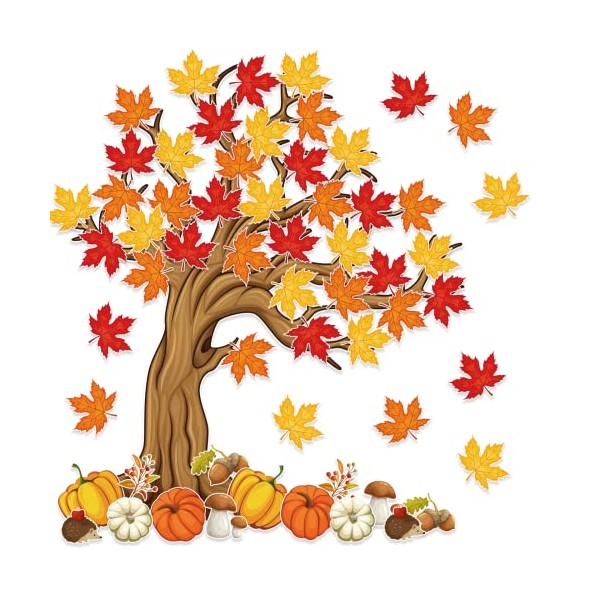 4Ft Big Tree Bulletin Board Set Spring Fall Summer Tree
