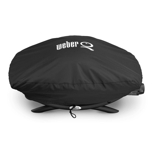 Weber Q 2000 Series Bonnet Grill Cover, Heavy Duty and Waterproof,Black