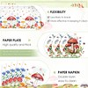 41Pcs Mushroom Birthday Decorations Enchanted Forest Party Tableware Set Wildflower