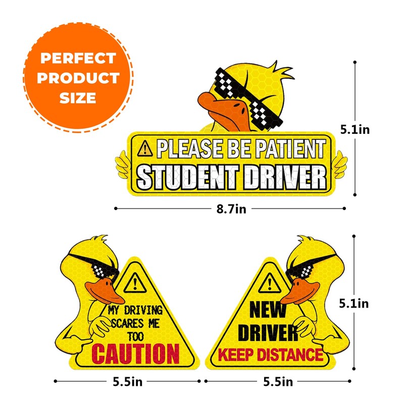 SuperKaKa 3pcs New Driver Magnet for Car Bumper Please Be