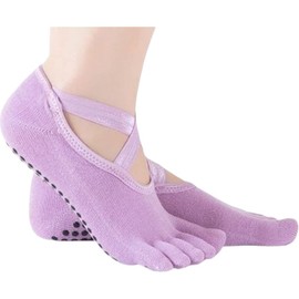Plus Nao Yoga Socks, 5 Toes, Women's, Yoga Wear, Sports, Fitness, Pilates, Non-slip, Toe Included, Foot, light purple