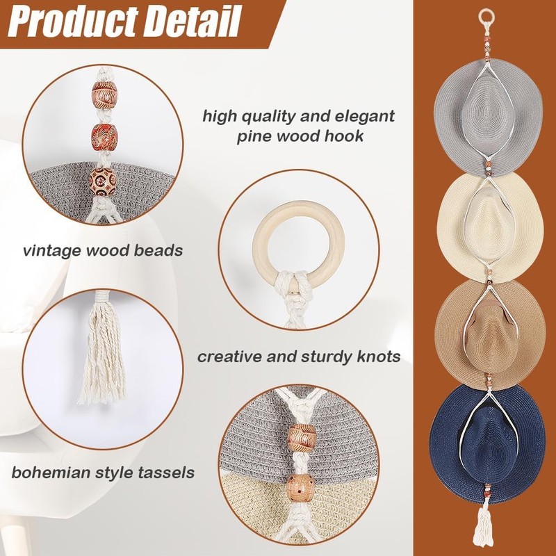 Lanxitown10Pcs Cowboy Hat Cover and One Cowboy Hat Rack Hat