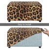 Hechitok Leopard Print Ottoman Cover Square Rectangle Folding Storage Stool