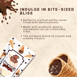 Isaac's Sweets- Dark Chocolate - Waffle Cone Snack Bite Sized Filled Cone Bites for Snack or Dessert Made with 100% Belgian Chocolate, Kosher, CRC Kashrus (1 Pack)