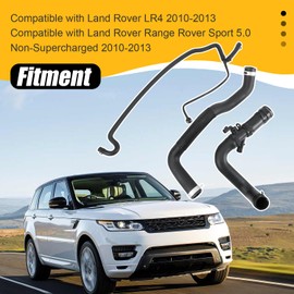 LR013687 Expansion Tank Radiator Overflow Tube and LR013684 Lower Bottom Radiator Hose Coolant and LR013681 Upper Coolant Water Hose Compatible with Land Rover LR4 Rover Rover Sport 2010-2013 5.0L