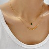 Yimofy 18K Gold Plated Layered Necklace for Women Elegant Green
