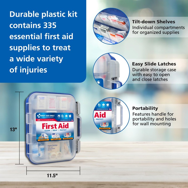 First Aid Only 91247 OSHA-Compliant First Aid Kit, All-Purpose 100-Person