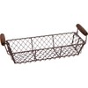 Trademark Innovations 12.2" Vintage Rectangle Wire Basket with Wood Handles