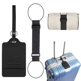 Zhejia Suitcase Belt, Luggage Tags (2 Pieces), Luggage Fastening Belt, Convenient Travel Goods, Name Tag, Adjustable Length, Easy to Install, For Travels, Camping, Business Trips, Moving, Lightweight,