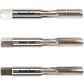 Rennie Tools - M12 x 1.75 HSS Metric Hand Tap Set. Includes 3 Pieces - 1st, 2nd & 3rd Cut (Taper Tap, Middle Tap, Bottom Tap (Plug Tap)) High Speed Steel for Threading Holes. 12mm Metric Tap Set