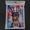 Caroline's Treasures Miniature Pinscher Patriotic American Greeting Cards Pack of