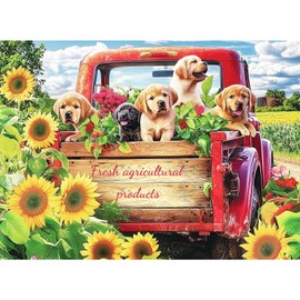 500 Pieces Puzzles for Adults,Cute Dogs & Truck Puzzles for Adults Kids Seniors,Farm Jigsaw Puzzles,Challenging 500 Pieces Puzzle for Family,Great Gift for All Ages,Fun Puzzle for Adult,20.5x15 in