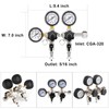 FERRODAY Two System CO2 Regulator, Dual Output CGA-320 CO2 regulator