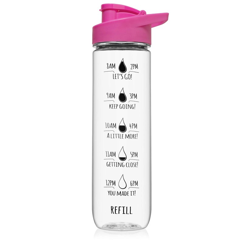 NatureWorks HydroMATE 32 oz Water Bottle with Time Markers Motivational