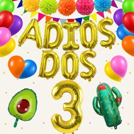 Adios Dos Birthday Decorations Three Esta Party Decorations Mexican Third 3rd Birthday Decorations Three Birthday Fiesta Birthday Party Decoration Cinco De Mayo Taco Party Decoration