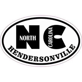 StickerTalk Oval NC Hendersonville North Carolina Vinyl Sticker, 4 inches by 2.5 inches