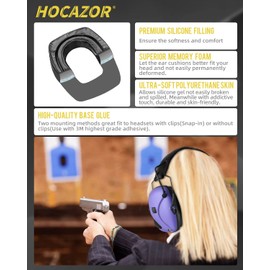 Hocazor G-1001 Replacement Gel Ear Pads Compatible with Awesafe, Howard Leight Earmuffs, Gucho Ear Protection, Zohan EM054 Hearing Protector Silicone Ear Cushions Hygiene Kit