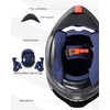 ILM Adult Motorcycle Helmet Dual Visor Flip up Modular Full