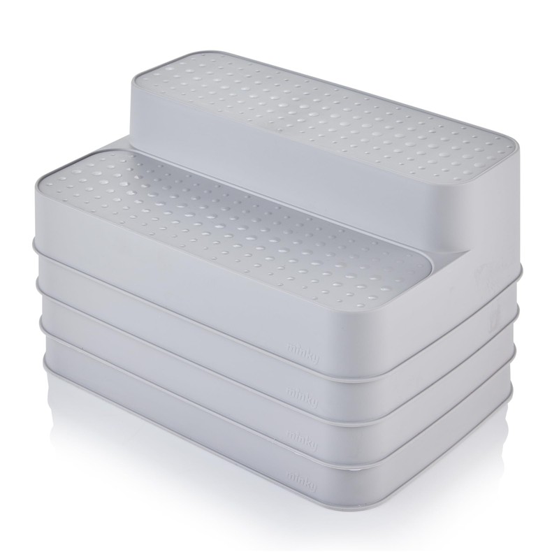 Minky 2 Tier Shelf Organisers - 4 Pack Cupboard Organiser,