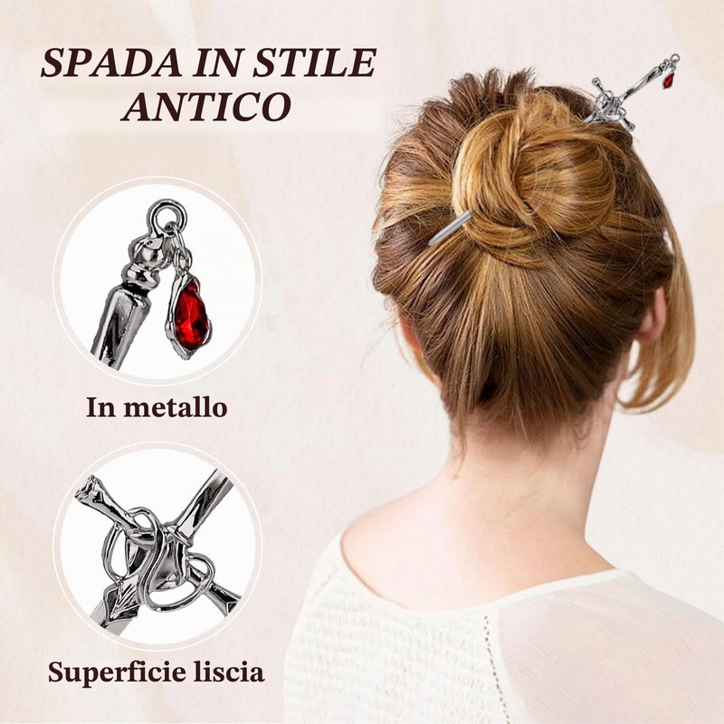 6 pezzi fermagli per capelli spada in stile cinese bacchette