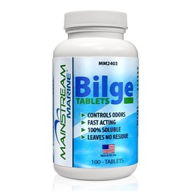 Mainstream Marine Boat Bilge Cleaner and Degreaser, Biodegradable Boat Cleaning Products, Scum and Odor Remover, 100 Tablet Jar