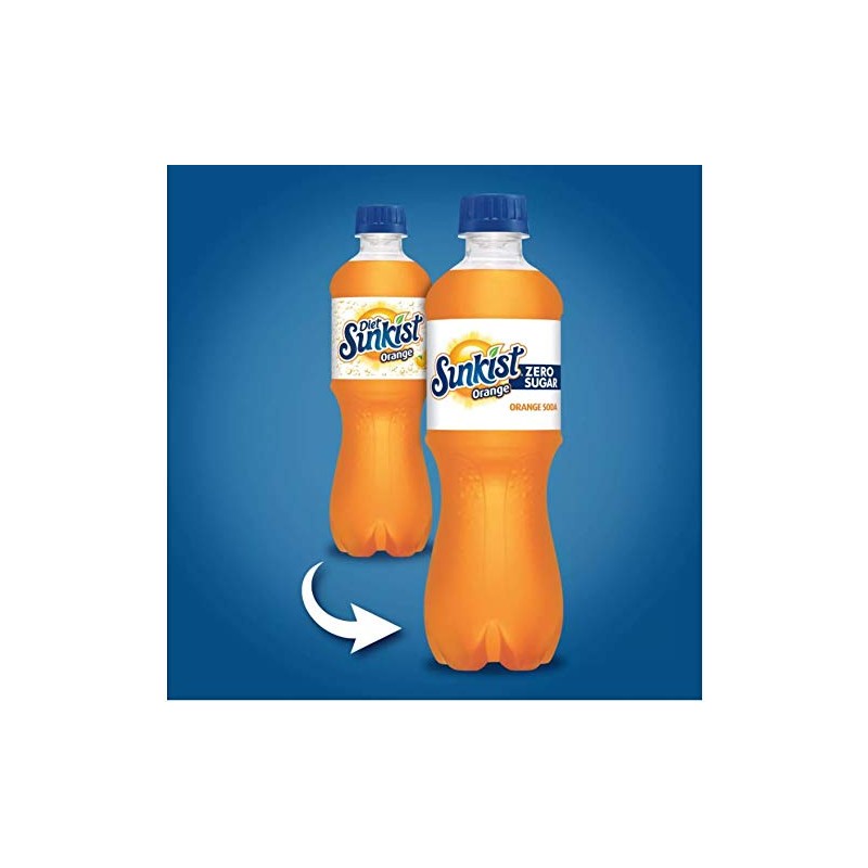 Sunkist Orange Zero (Diet) Soda 20 oz Bottles (Pack of