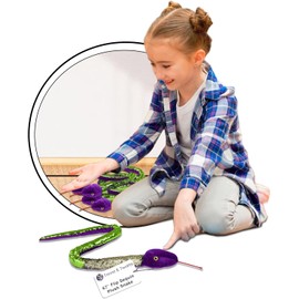 Forest & Twelfth 67” Reversible Flip Sequin Snake Stuffed Animal Toys for Kids, Sensory Fidget Toy, Soft Plush, Cool Room Decor for Girls & Boys (Lime Green)