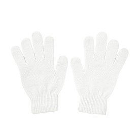 White Winter Gloves for Women Men Warm Knit Gloves Clod Weather Stretchy Magic Glove Adults Full Finger Mittens White One Size
