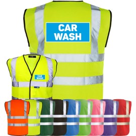 Corporate Togs CAR WASH High Visibility Safety Vest Waistcoat - Brace Hi-Vis Strips, Fully EN471 Health, Protective Safety Wear | Safety Apparel