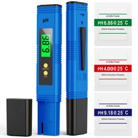 2025 All-New pH Meter for Water - High Accuracy Digital pH Tester (0.01 Precision) with UL Certification and 3 pH Calibration Powders - Ideal for Home Water, Hydroponics, Aquariums, Pools, and More