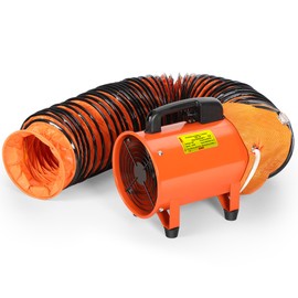 Rengue 8 Inch Utility Blower Fan with 24.6 FT Hose, Exhaust Fan with Duct, High Velocity Blower Extractor and Ventilation Fan with Low Noise