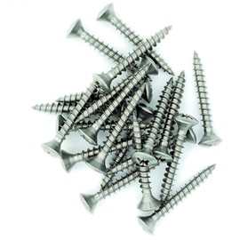 No.4 x 0.65 (3mm x 16mm) Pozi Raised Countersunk Chipboard Screw - Stainless Steel (A2) (Pack of 20)