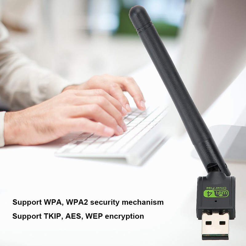 Drive Free USB2.0 WiFi Wireless Adapter Network Card Antenna Wi