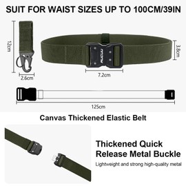 Aucuu Quick Release Tactical Belt, Military Work Belt with Quick Release Metal Buckle, Military Hiking Work Belt, Belt Nylon Canvas Belt, Men's Belt for Outdoor Work Military