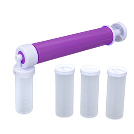 Manual Airbrush for Decorating Cakes, DIY Baking Glitter Decorating Tool with 4 Tubes Kitchen Coloring Spray Kit for Cupcakes Cookies Desserts