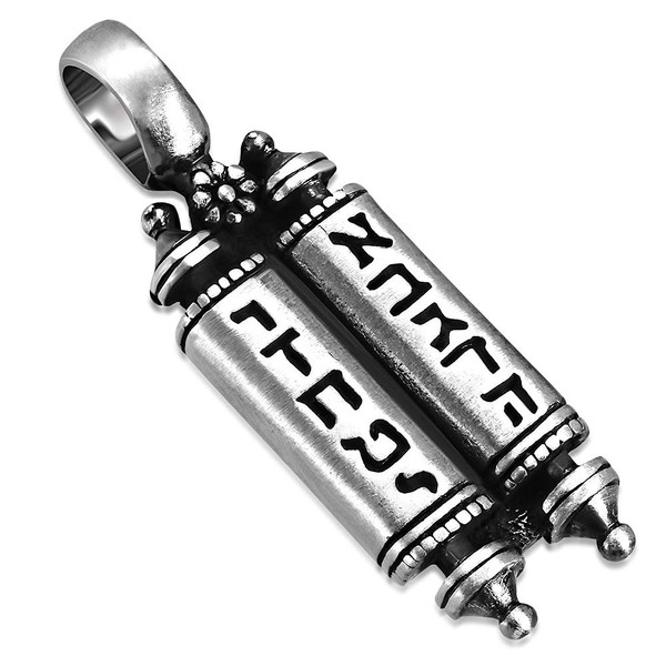 My Daily Styles Pewter Silver-Tone Jewish Torah Scroll Men's Pendant