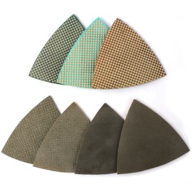 Z-Lion Diamond Triangular Sanding Pads 7 Pcs Set for Granite Marble Glass Sanding Polishing