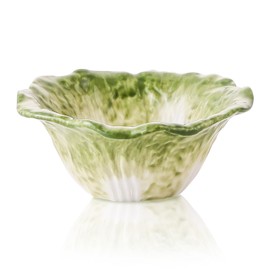 KXZ 5 oz Ceramic Dipping Bowl, Green Cabbage Shape Small Bowls, Porcelain Mini Baking Cups Oven Safe for Personal Ice cream, Soy Sauce, Dipping Dish, Cheese, Snack, Yogurt, Ketchup, BBQ