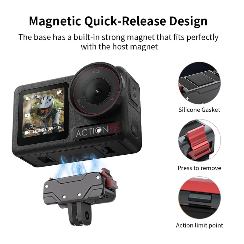 YHTSPORT Magnetic Holder for DJI Osmo Action 5 Pro/Action 4/Action