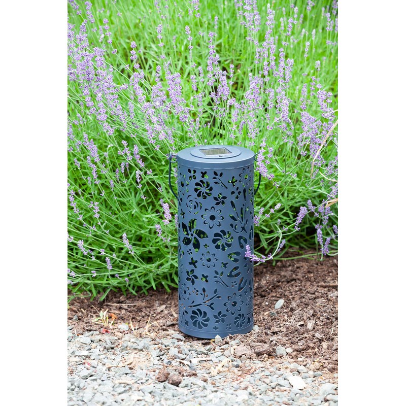 Allsop Home and Garden 32160 Bloom Lantern-Midnight Blue Punched Metal