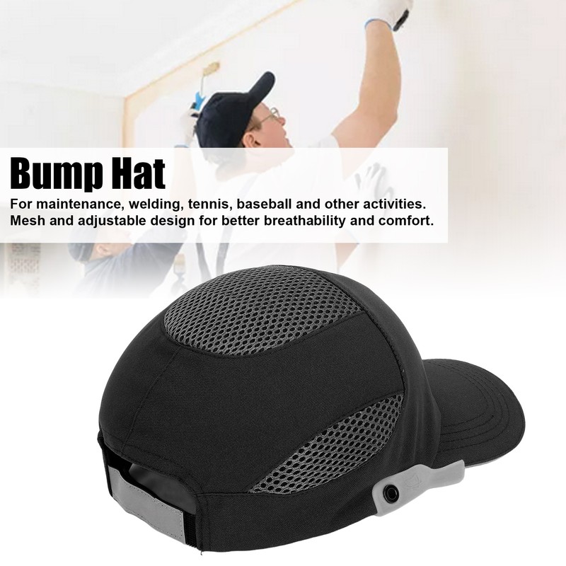 Bump Hat Baseball Hardhat Peaked Breathable Protective Adjustable for Sports